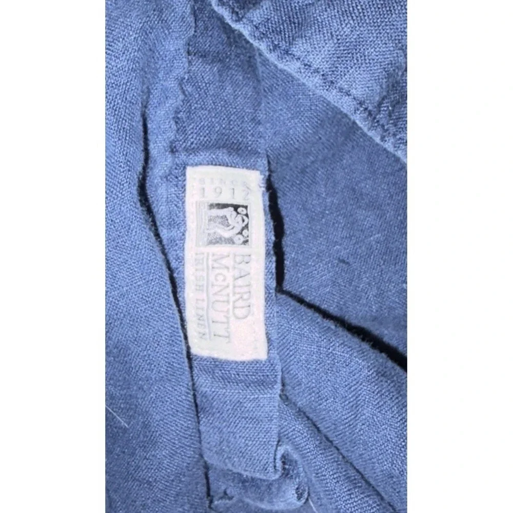 J. Crew Baird McNutt Irish Linen Solid Short Sleeve Large Classic Fit Navy Blue
